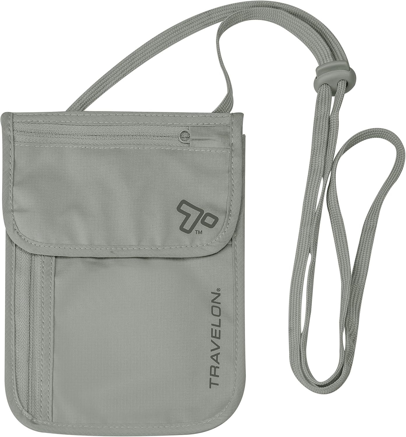 Rfid Blocking Undergarment Neck Pouch Travel Wallet, Gray, One Size - Image 5